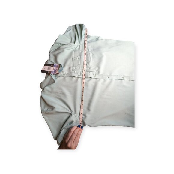 NWT Mountain and Isles Light Teal Short Sleeve Button Front Shirt Size Large - Picture 12 of 16